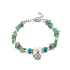 Bracelet de cheville monocouche en alliage turquoise de mode créative