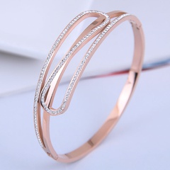 Bracelet en diamant clignotant simple en acier titane de mode coréenne