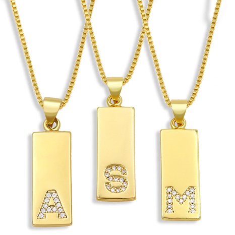 simple rectangle 26 letter necklace's discount tags