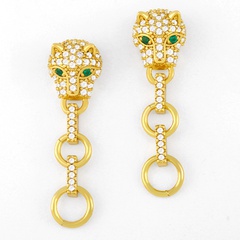 new exaggerated leopard head earrings