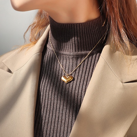 heart pendant titanium steel necklace's discount tags