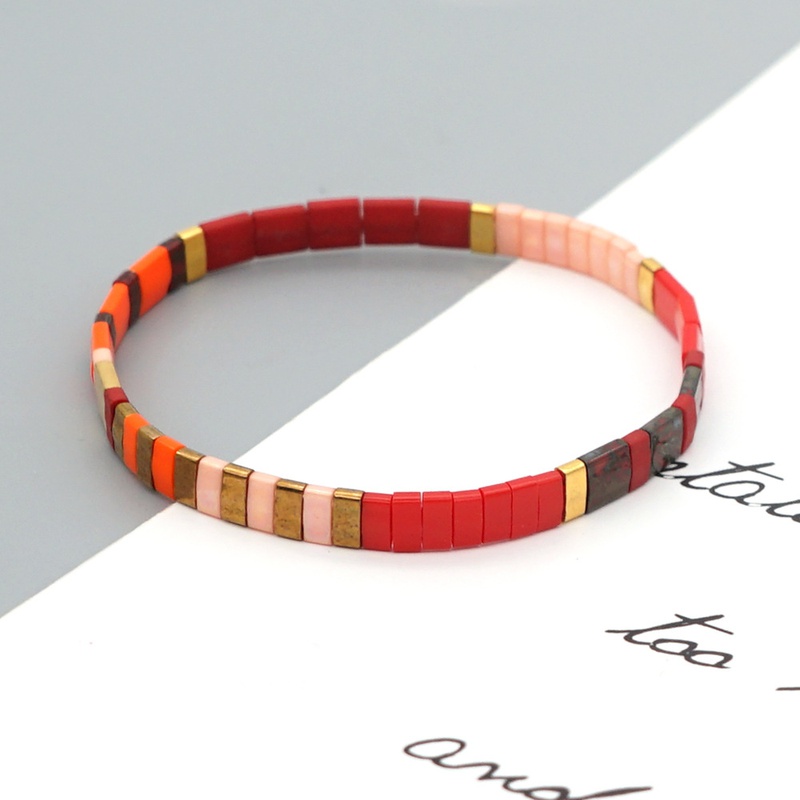 Einfache bhmische ethnische Stil farblich passend Tila Reisperlen kleines Armband