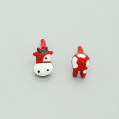new asymmetric cute cow earrings