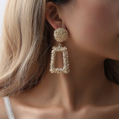 fashion exaggerated frosted hipster geometric earrings