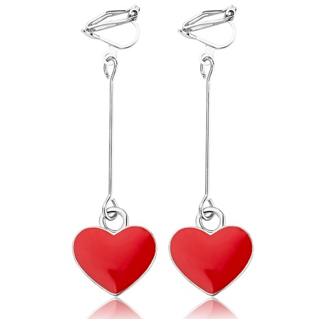 simple red heart dripping long earrings's discount tags