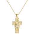Retro Jungfrau Maria Kreuz Anhnger Kupfer eingelegte Zirkon Halskettepicture13