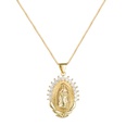 Jungfrau Maria Halo Anhnger Kupfer eingelegte Zirkon Halskettepicture13