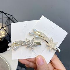 new five-pointed star alloy diamond-studded clip