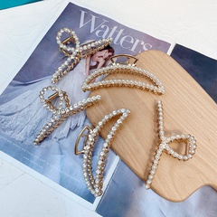 simple Korean imitation pearl metal hair clip