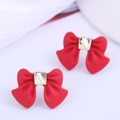 Korean fashion sweet OL bow earrings
