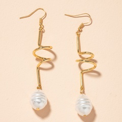 irregular pearl long earrings
