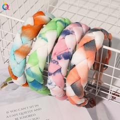 tie-dye gradient color braid headband