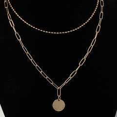 alphabet coin multilayer necklace