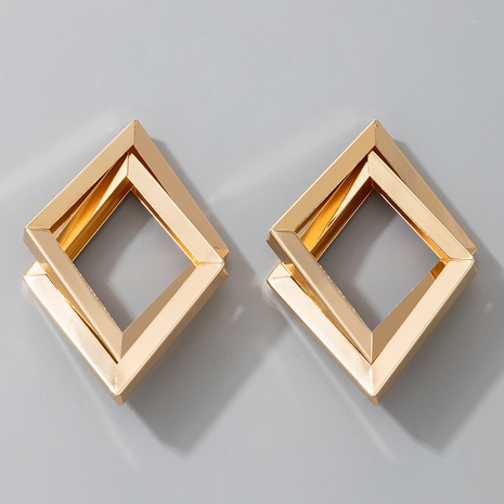 new fashion double-layer geometric metal earrings's discount tags