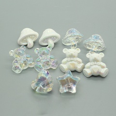 Fantasy color transparent star mushroom bear resin earrings