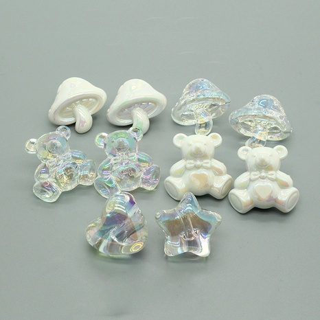 Fantasy color transparent star mushroom bear resin earrings's discount tags