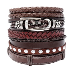 Retro  Handmade Beaded Leather Bracelet