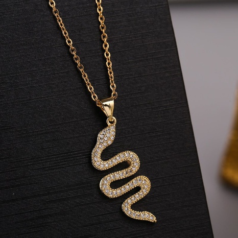 collier serpent zircone zircone incrusté de cuivre's discount tags