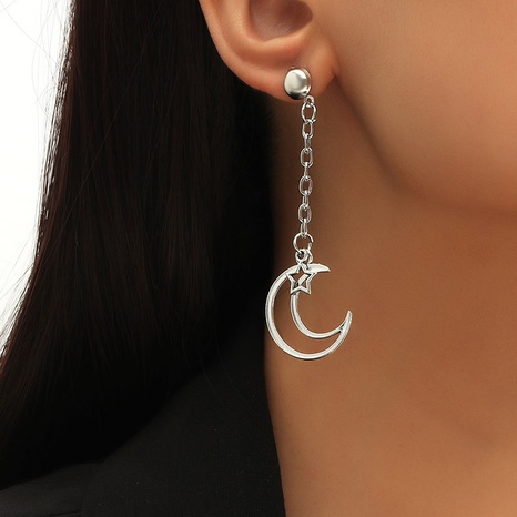 Retro moon chain earrings's discount tags
