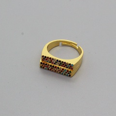 fashion new double row micro-inlaid zircon ring