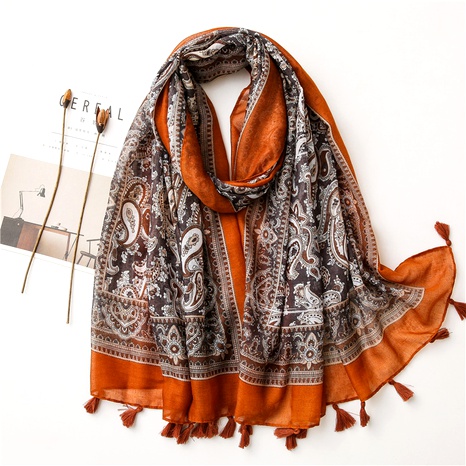 rétro ethnique classique fleur de cajou Bali fil coton lin sentir foulard en soie NHGD291236's discount tags