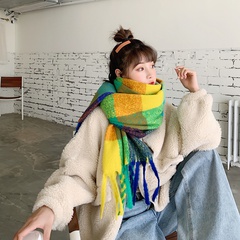 Koreanischer dicker gestrickter Quastenschal langer Schal