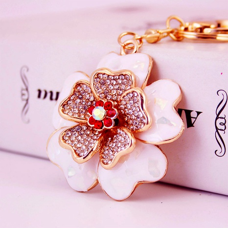  alloy shell peony flower key chain  NHAK291337's discount tags