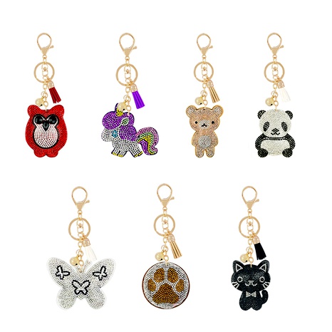  new animal series Korean velvet diamond keychain NHAP291343's discount tags