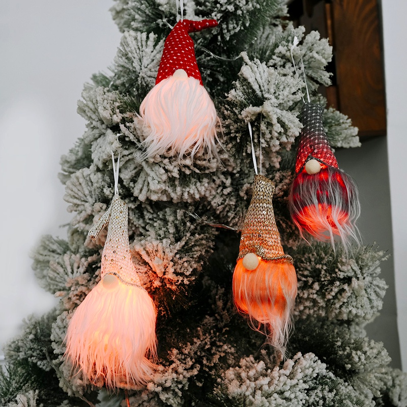 Weihnachtsgesichtspuppe leuchtende kleine hngende Baumverzierungen