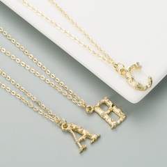 fashionable 26 English alphabet alloy micro-inlaid zircon necklace