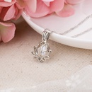 simple pearl lotus cage pendant necklacepicture7