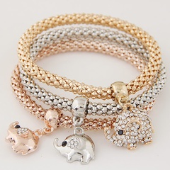 fashion diamond cute pendant multilayer bracelet