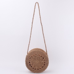 beach style woven  round shoulder bag