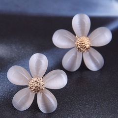 Boucles d'oreilles fleur d'opale OL douce à la mode coréenne