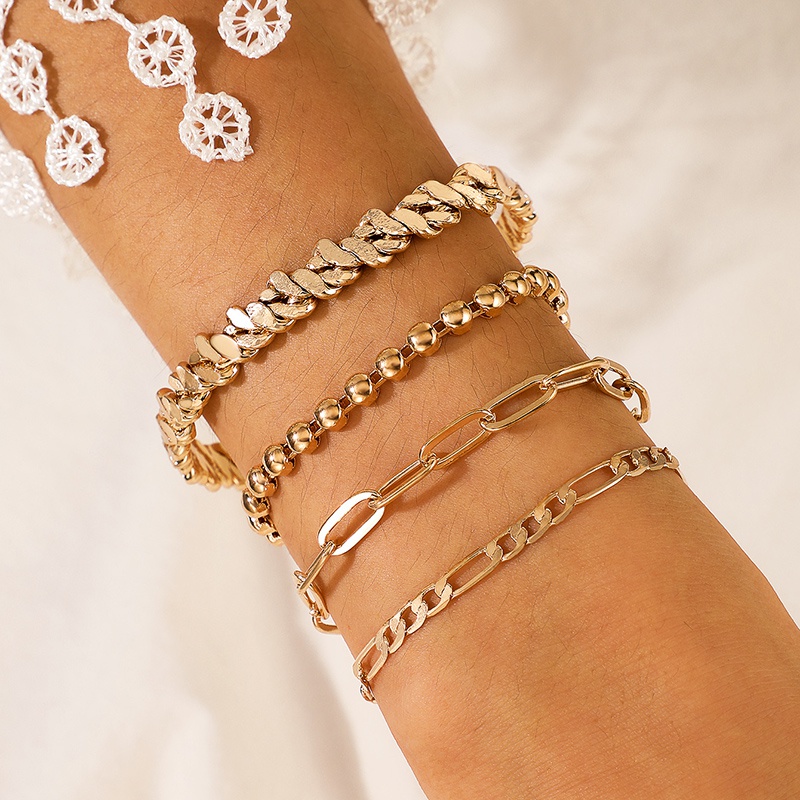 round bead chain bracelet multipiece bracelet