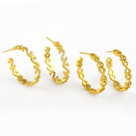simple C-shaped diamond earrings NHAS291981's discount tags