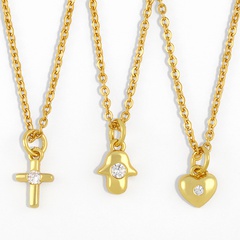 titanium steel cross heart necklace