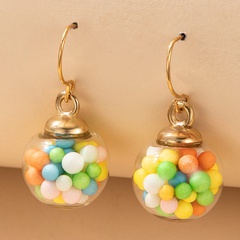 colorful candy glass ball earrings
