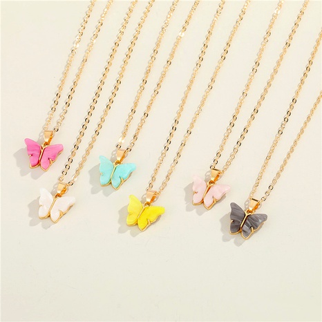 fashion butterfly resin necklace's discount tags