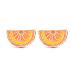 wholesale alloy fruit orange lemon earrings