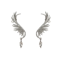 925 Silver Needle Angel Wing Earrings