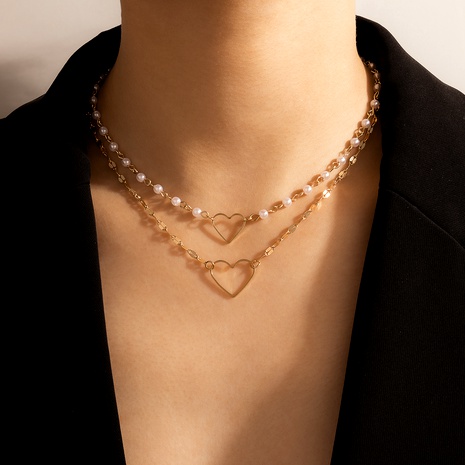 trendy  pearl chain necklace's discount tags