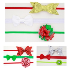 Christmas children's bow hairband three-piece set
