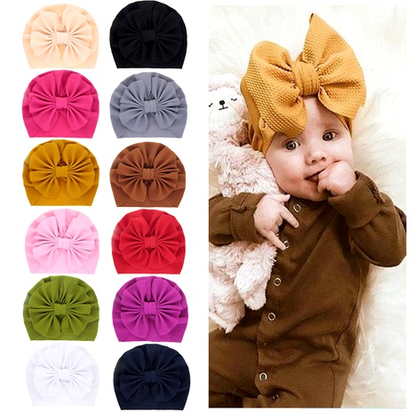 children's solid color big bow hat's discount tags