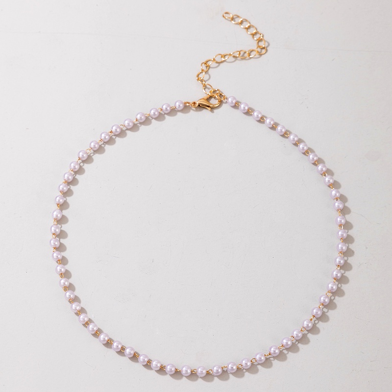 Mode einfache einlagige handgemachte Kette Perlenkette