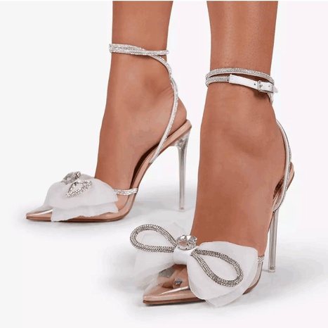 nouvelles sandales en strass pointues et transparentes's discount tags