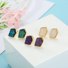 Jewelry imitation natural stone earrings irregular crystal bud earrings resin earrings