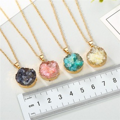 Jewelry Original Shell Necklace Imitation Natural Stone Round Pendant Resin Necklace