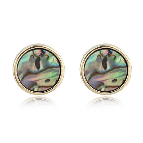 Jewelry round imitation abalone shell earrings colored shell earrings resin earrings's discount tags