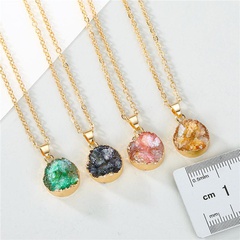 Jewelry small shell necklace imitation natural stone round pendant resin necklace